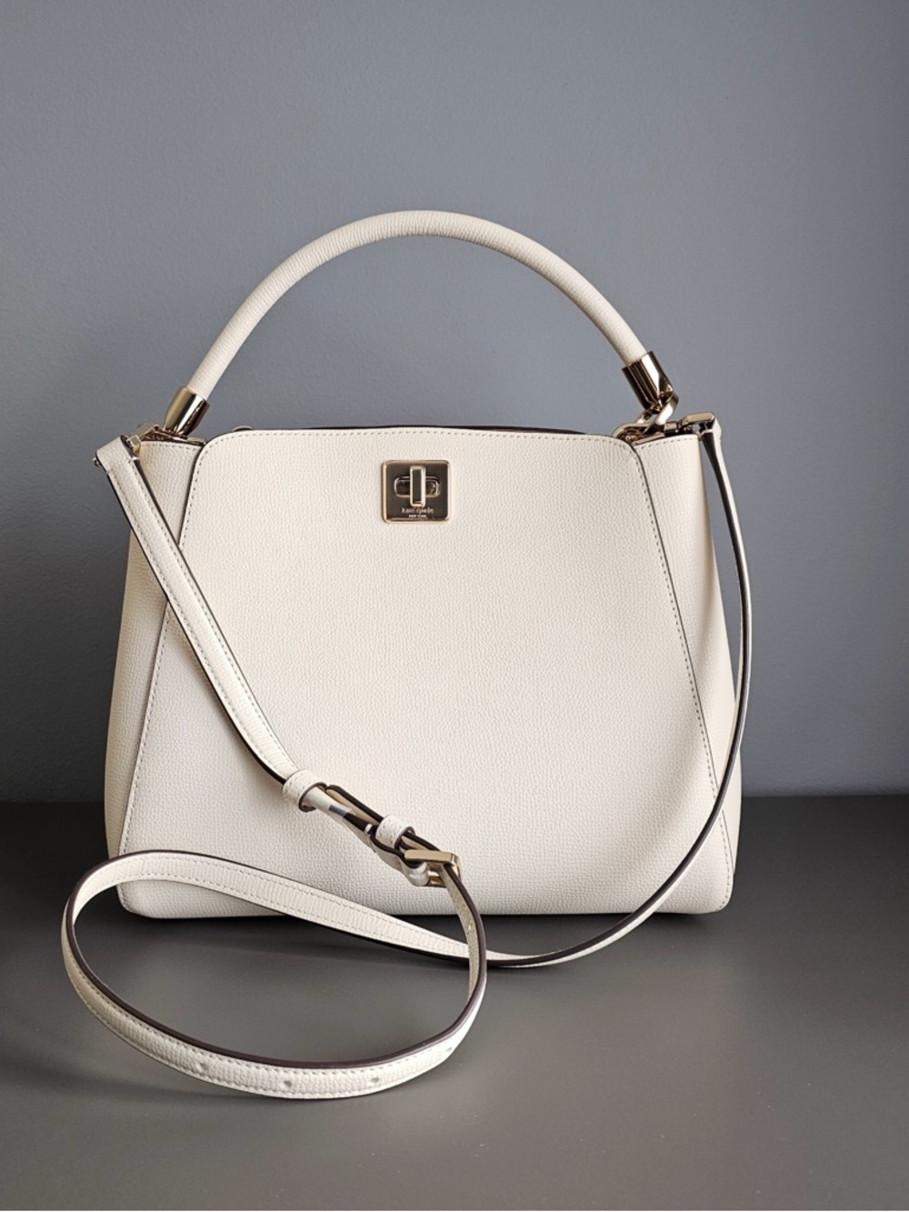 Kate Spade Structured Top-Handle Satchel with Gold Hardware